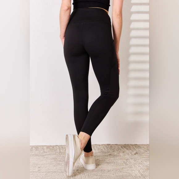 Zenana High Waist Wide Waistband Leggings - Picture 4 of 5
